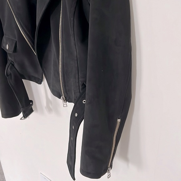 Aritzia Talula Black Faux Suede Moto Jacket XS - Picture 4 of 6